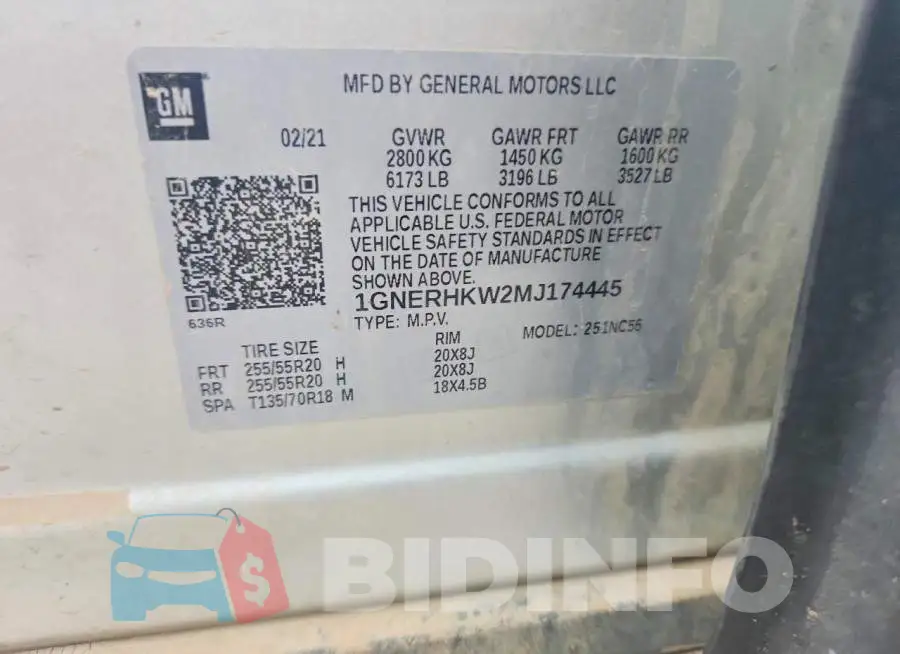 1GNERHKW2MJ174445 Photo# 13