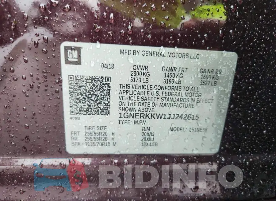 1GNERKKW1JJ242615 Photo# 13