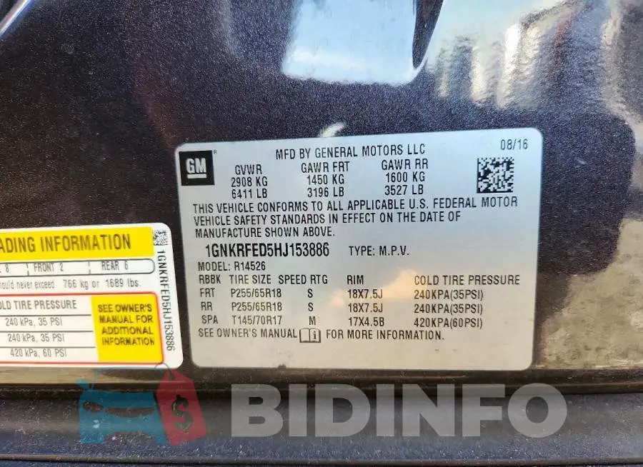 1GNKRFED5HJ153886 Photo# 12