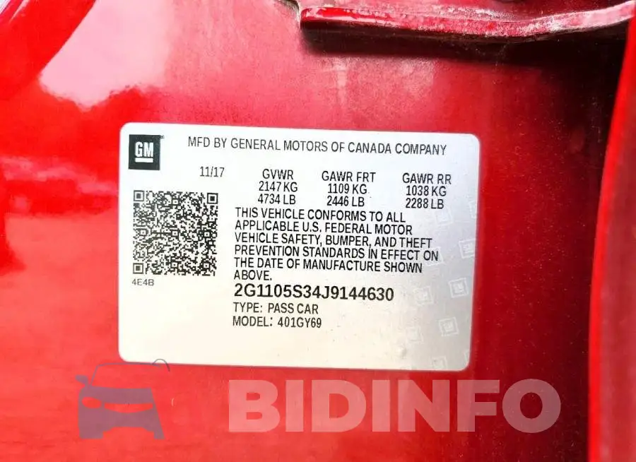 2G1105S34J9144630 Photo# 12