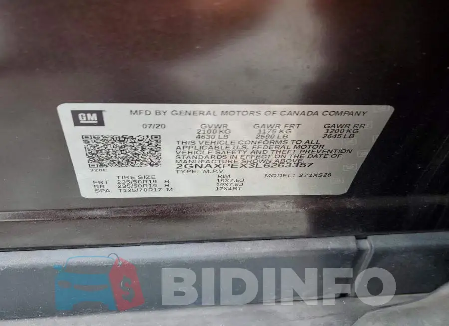 2GNAXPEX3L6263357 Photo# 13