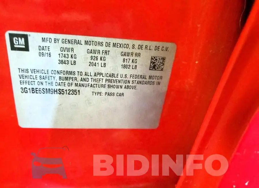 3G1BE6SM9HS512351 Photo# 12