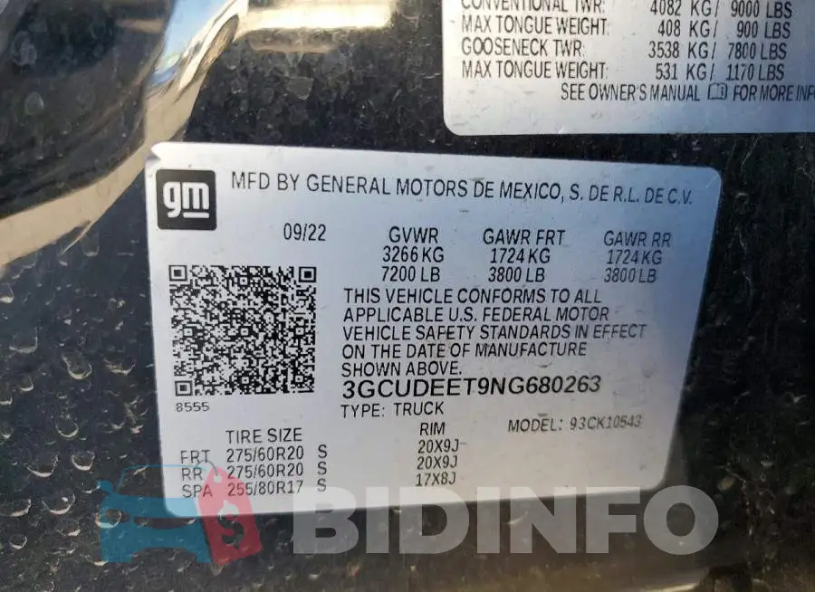3GCUDEET9NG680263 Photo# 12