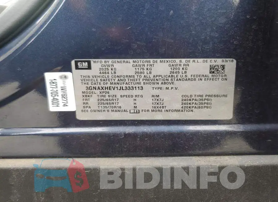 3GNAXHEV1JL333113 Photo# 12