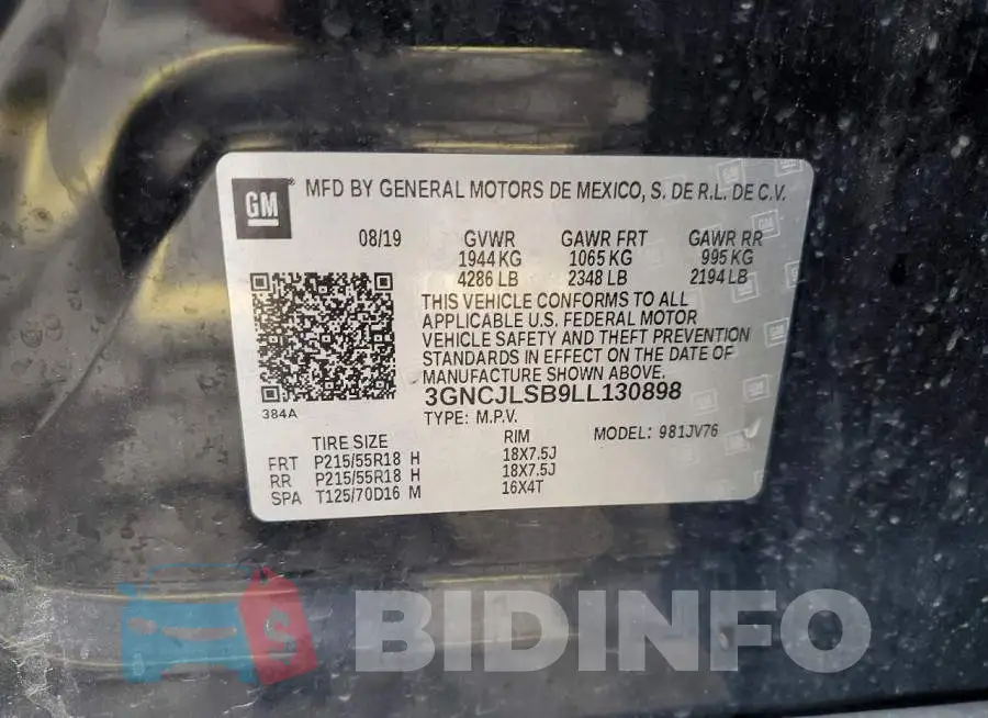 3GNCJLSB9LL130898 Photo# 13