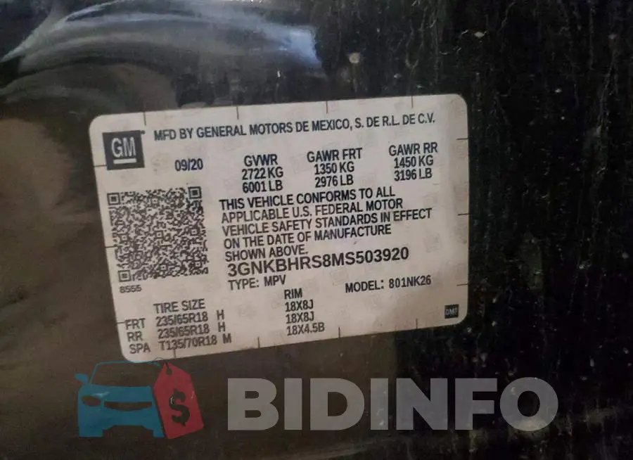 3GNKBHRS8MS503920 Photo# 12