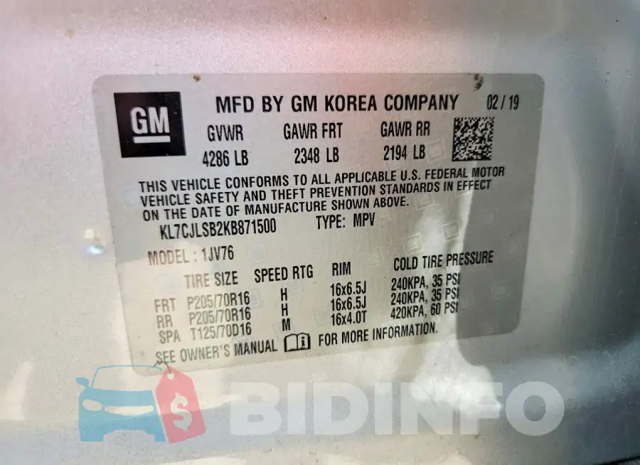 KL7CJLSB2KB871500 Photo# 12