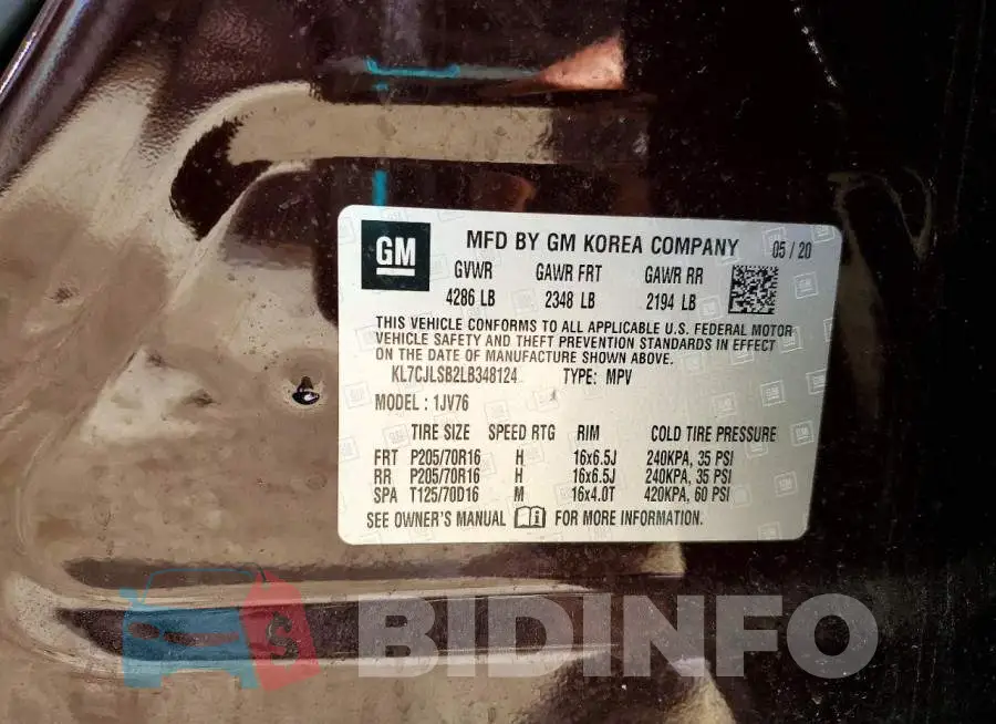 KL7CJLSB2LB348124 Photo# 13
