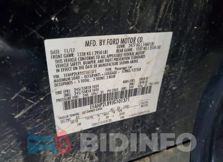 1FAHP2L89JG101371 Photo# 12