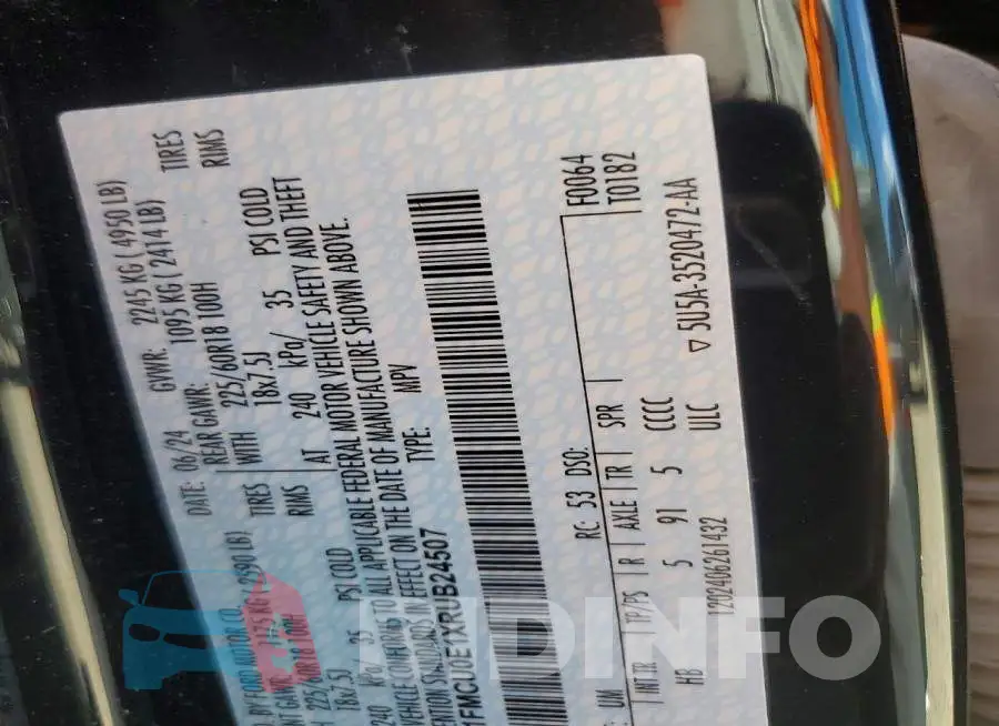 1FMCU0E1XRUB24507 Photo# 13