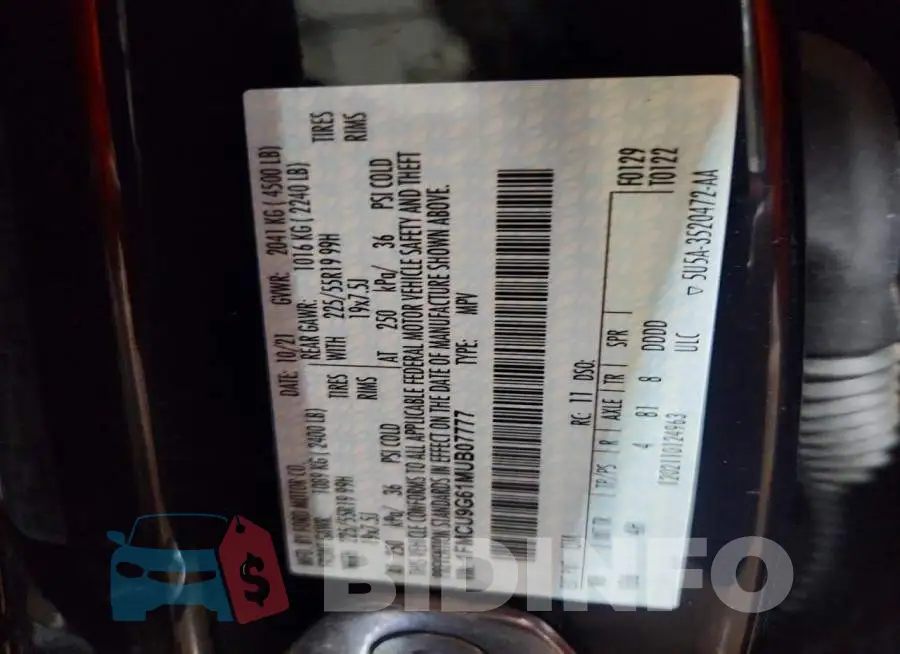 1FMCU9G61MUB07777 Photo# 13