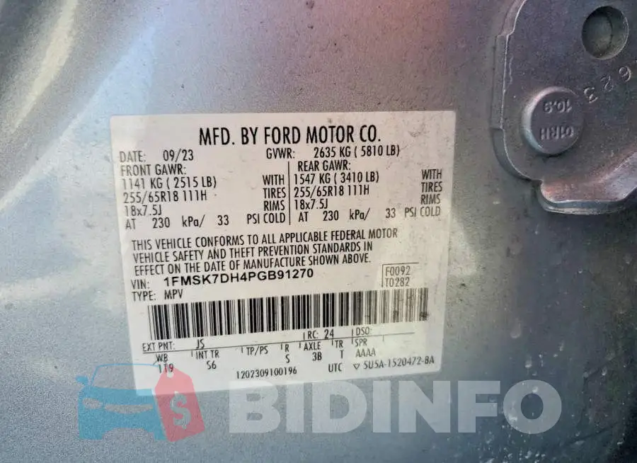 1FMSK7DH4PGB91270 Photo# 14
