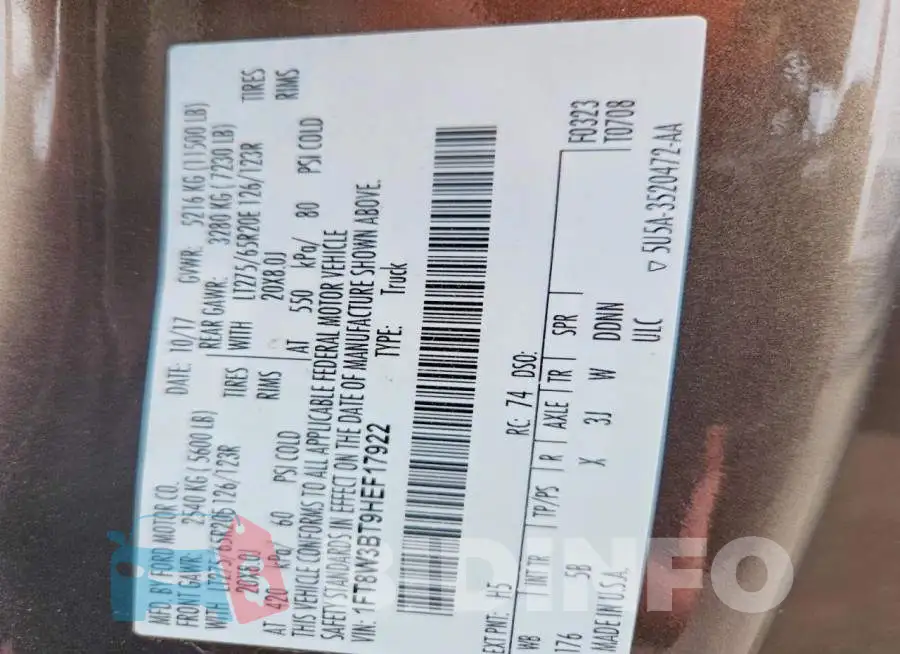 1FT8W3BT9HEF17922 Photo# 12