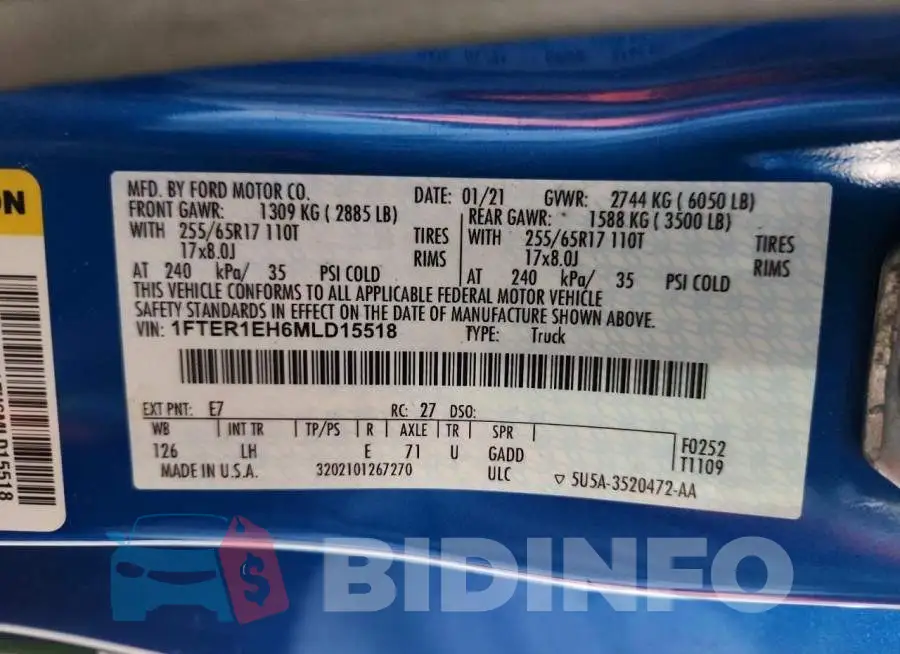 1FTER1EH6MLD15518 Photo# 12