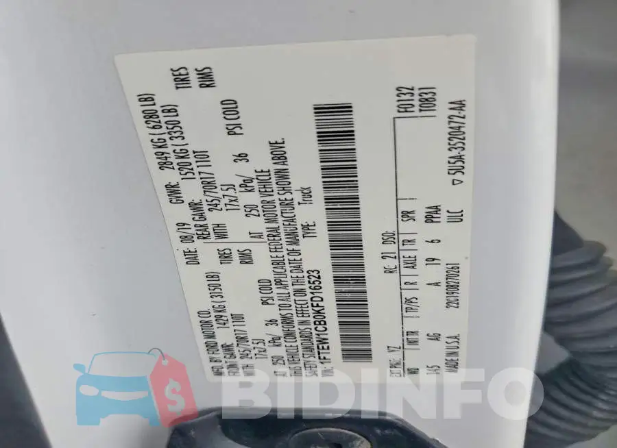1FTEW1CB0KFD16523 Photo# 12