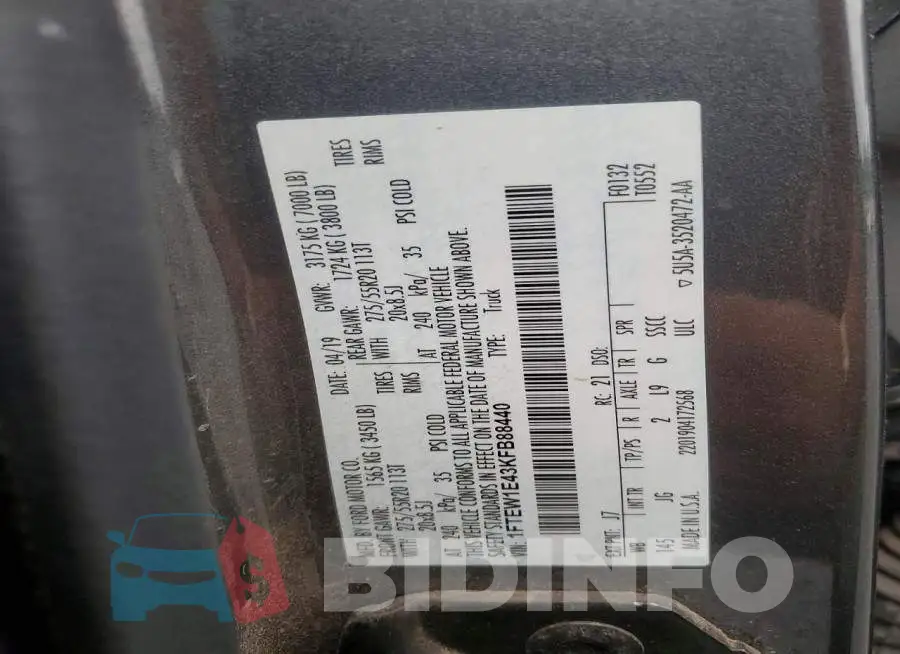 1FTEW1E43KFB88440 Photo# 12