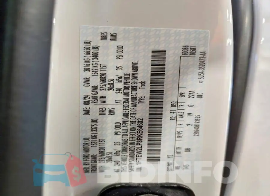 1FTEW2LP8RKE64602 Photo# 12