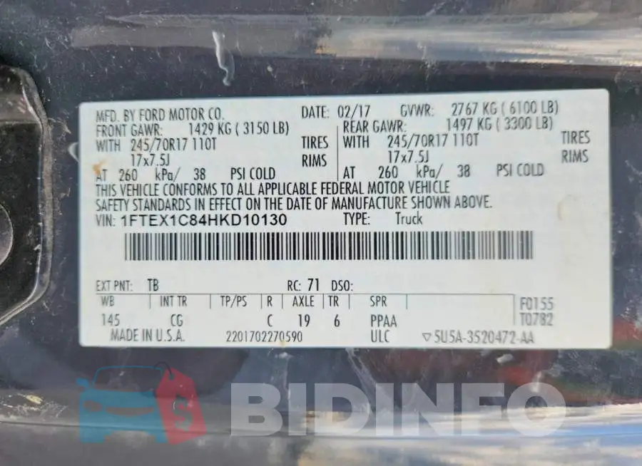 1FTEX1C84HKD10130 Photo# 12