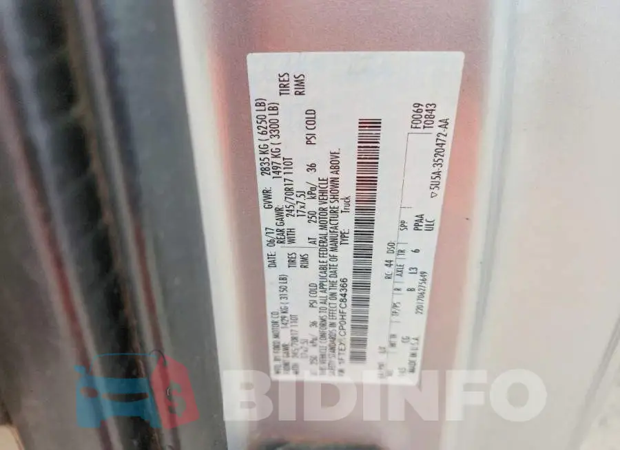 1FTEX1CP0HFC84366 Photo# 12