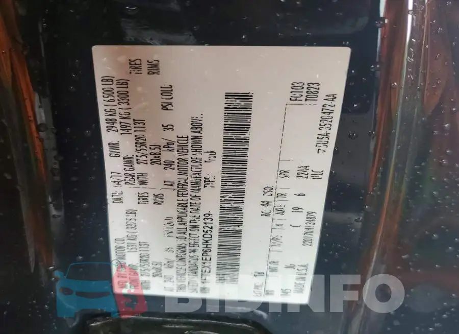 1FTEX1EP6HKD52139 Photo# 12