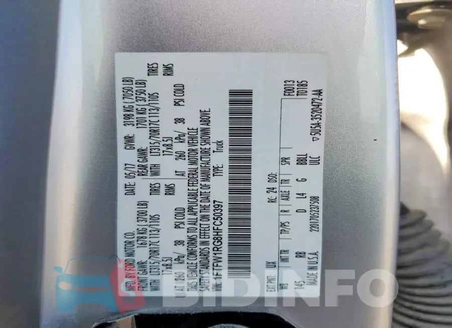1FTFW1RG8HFC50397 Photo# 12