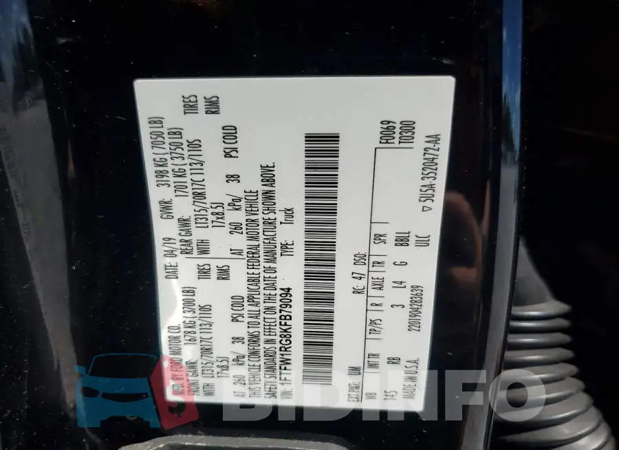 1FTFW1RG8KFB79094 Photo# 12