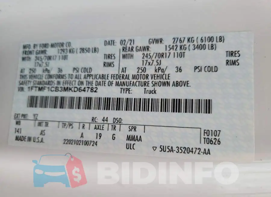 1FTMF1CB3MKD64782 Photo# 12