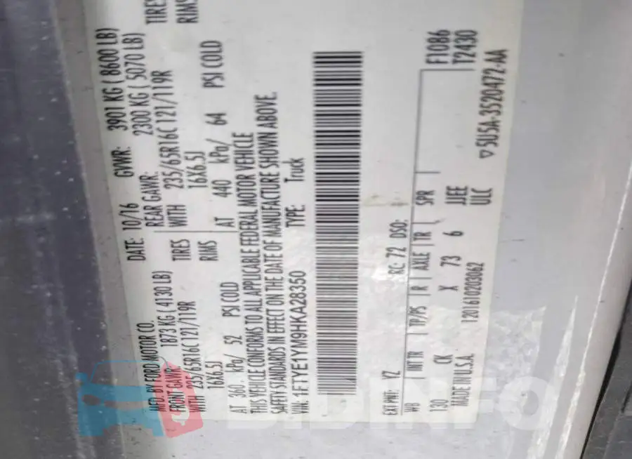 1FTYE1YM9HKA28350 Photo# 14