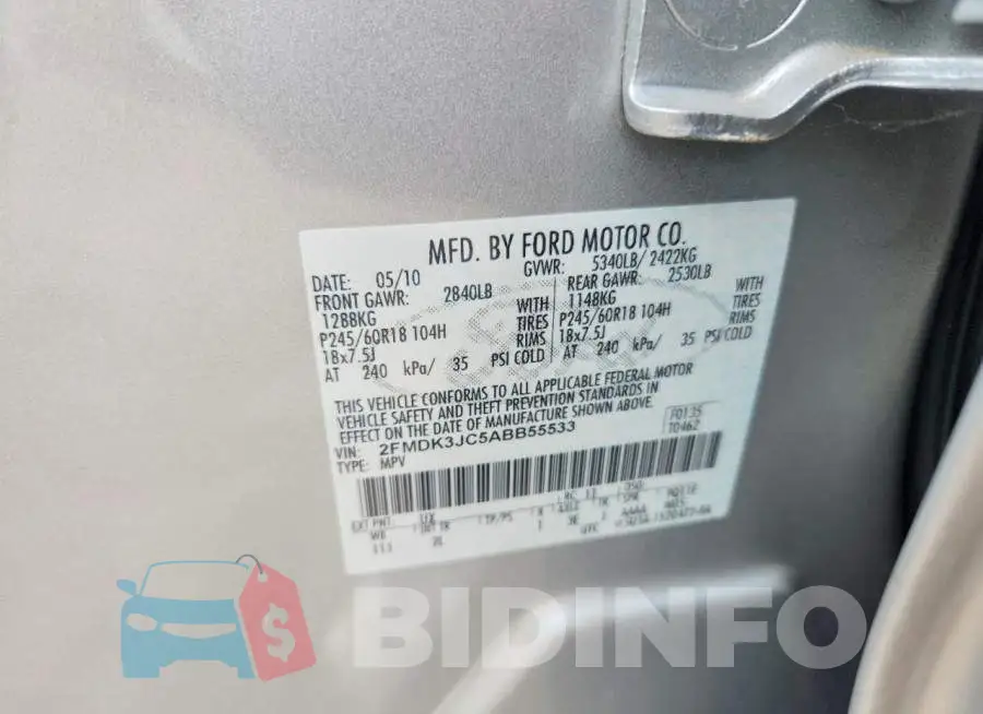 2FMDK3JC5ABB55533 Photo# 13