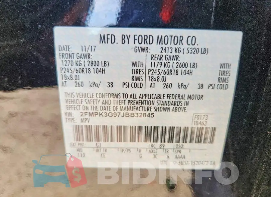2FMPK3G97JBB32845 Photo# 14