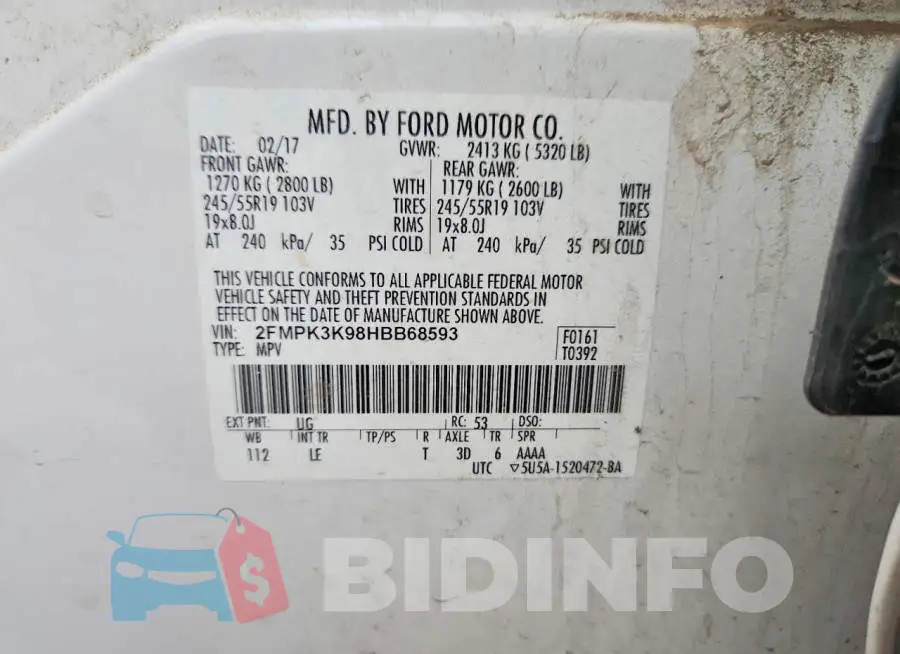 2FMPK3K98HBB68593 Photo# 12