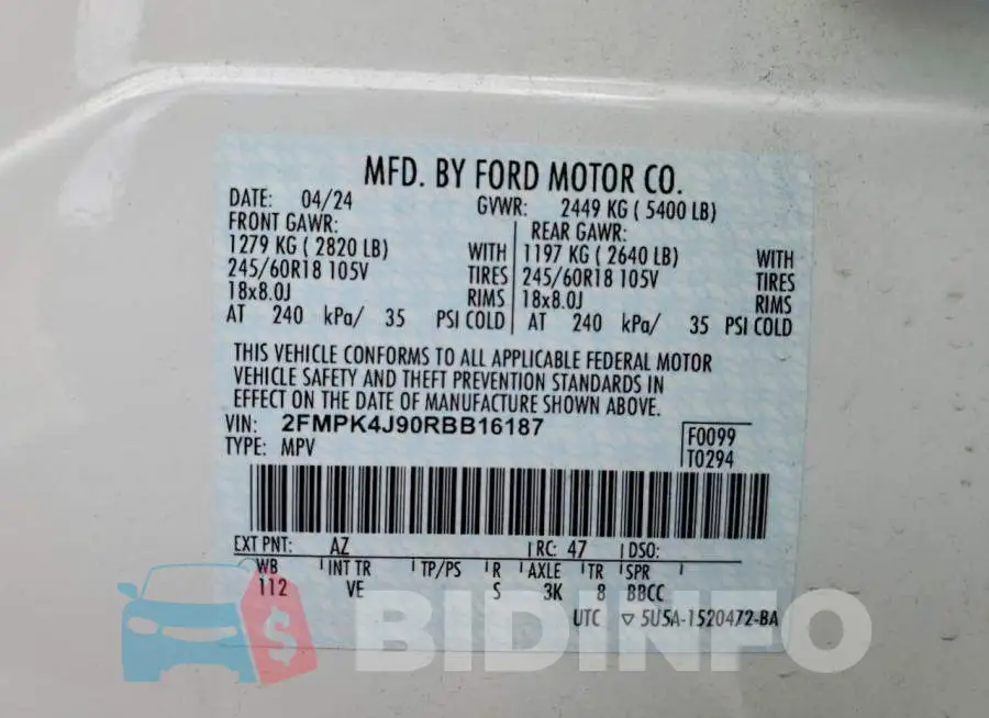 2FMPK4J90RBB16187 Photo# 13