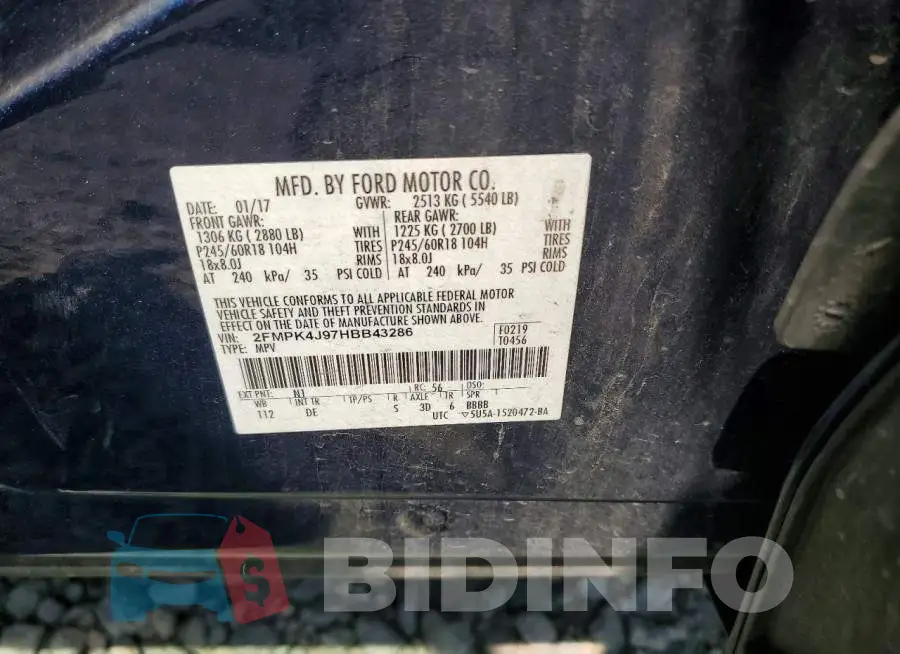 2FMPK4J97HBB43286 Photo# 13