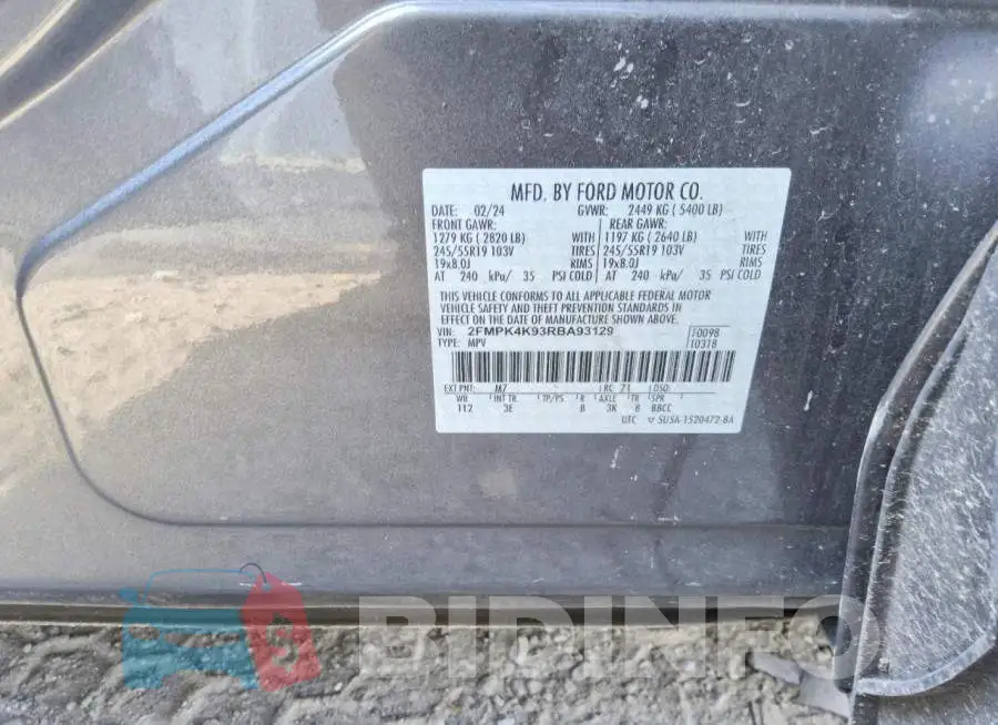 2FMPK4K93RBA93129 Photo# 5