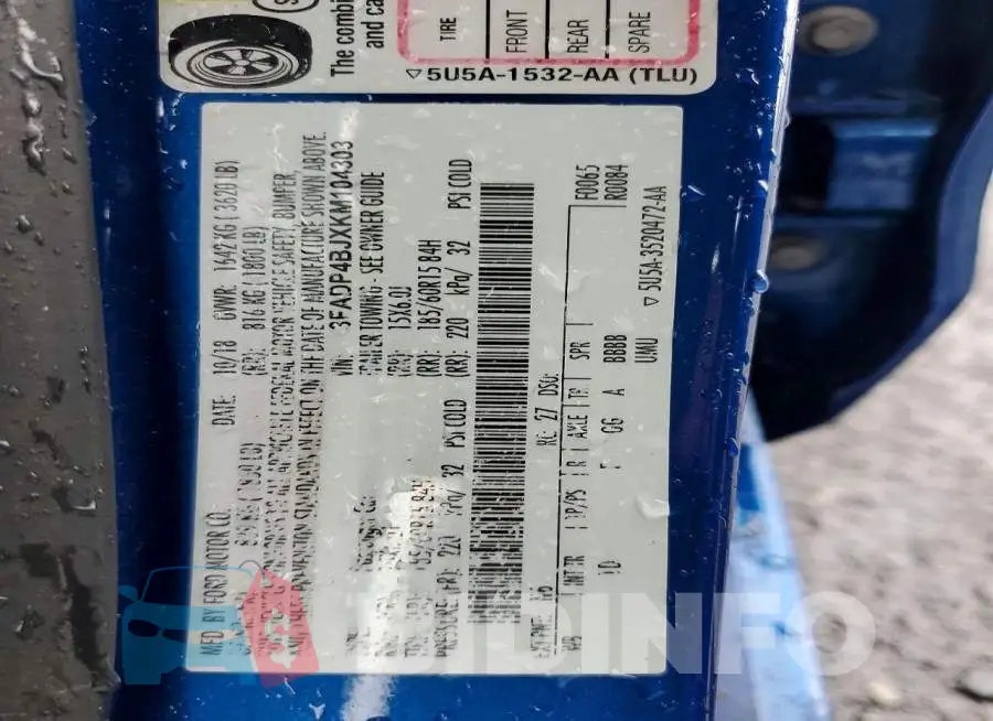 3FADP4BJXKM104303 Photo# 12