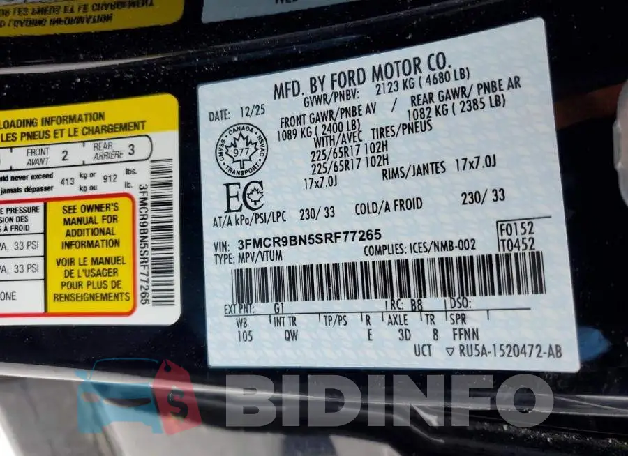 3FMCR9BN5SRF77265 Photo# 13