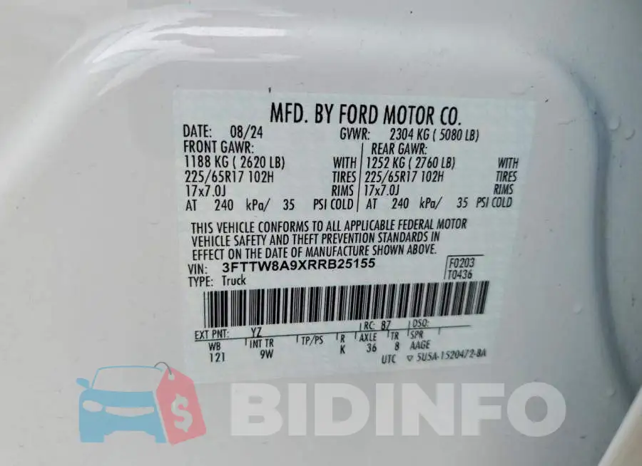 3FTTW8A9XRRB25155 Photo# 12