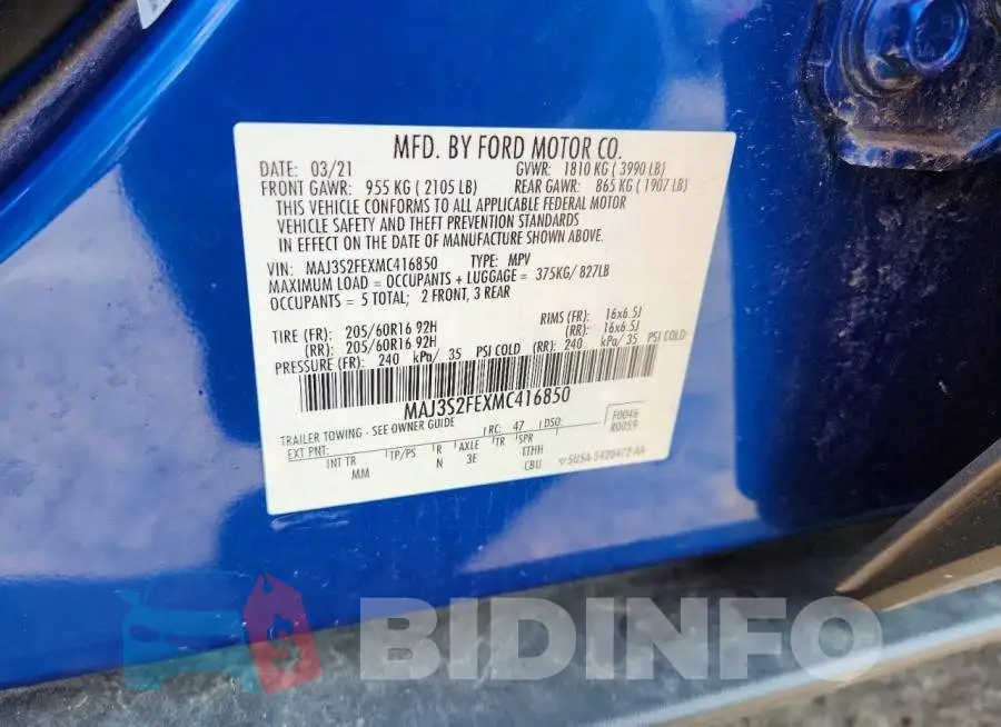 MAJ3S2FEXMC416850 Photo# 12