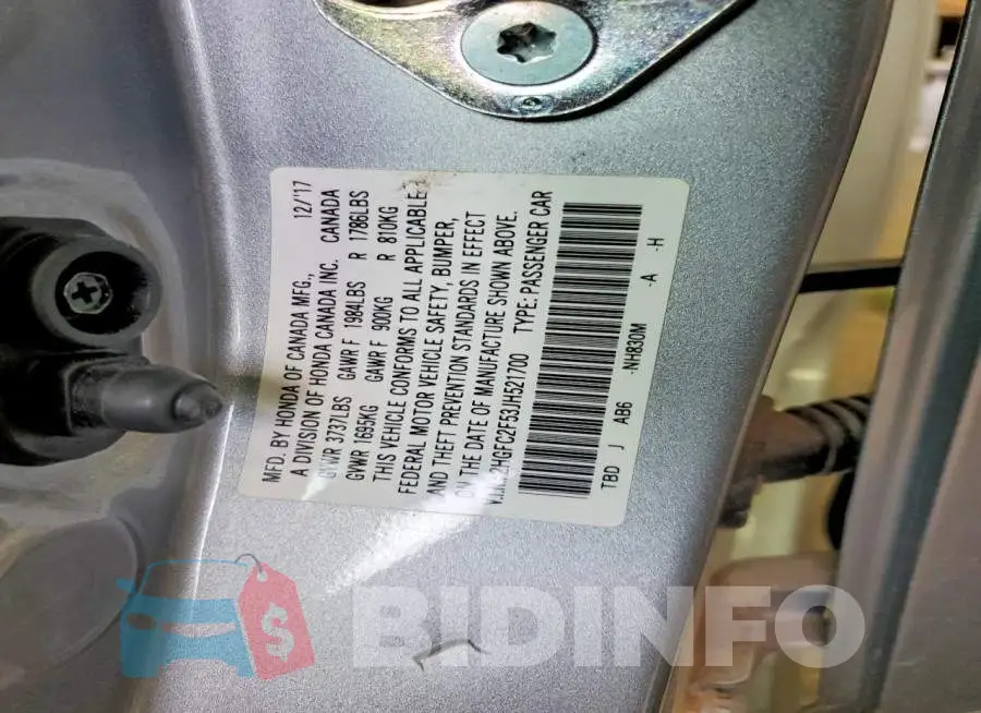 2HGFC2F53JH521700 Photo# 12