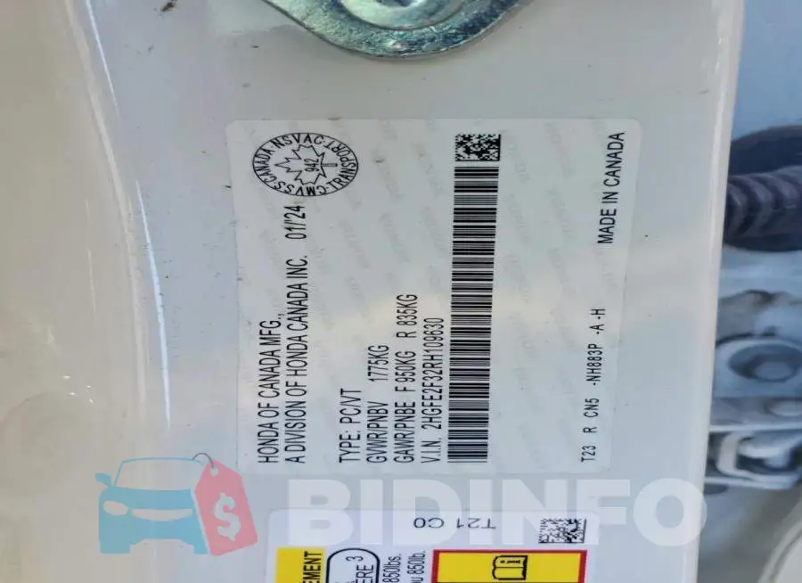 2HGFE2F32RH109630 Photo# 12