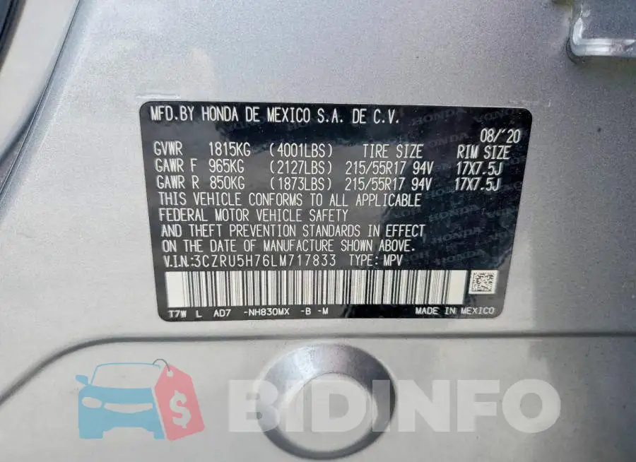 3CZRU5H76LM717833 Photo# 12