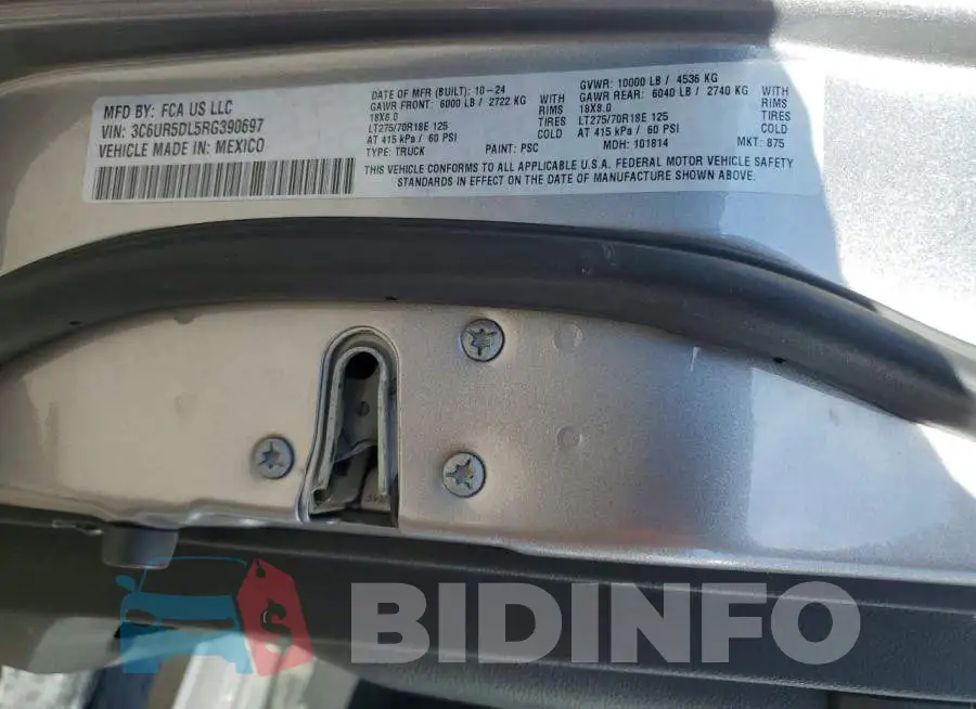 3C6UR5DL5RG390697 Photo# 12