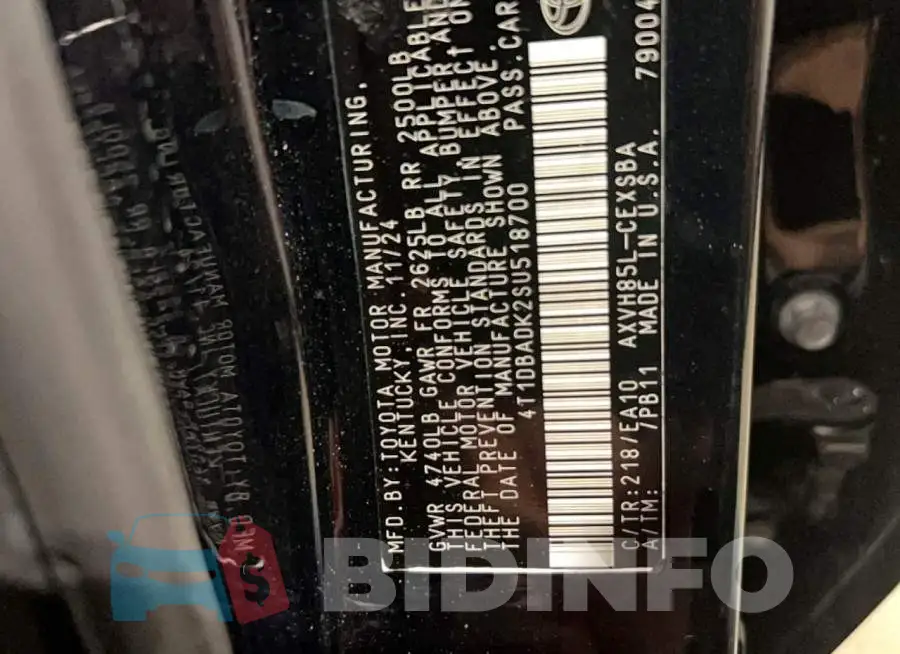 4T1DBADK2SU518700 Photo# 10