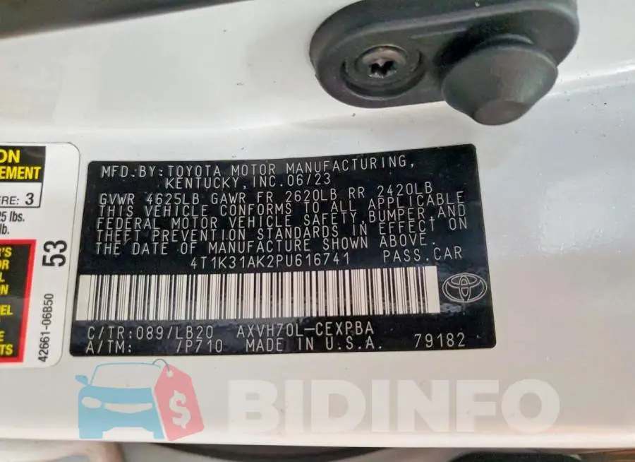4T1K31AK2PU616741 Photo# 12