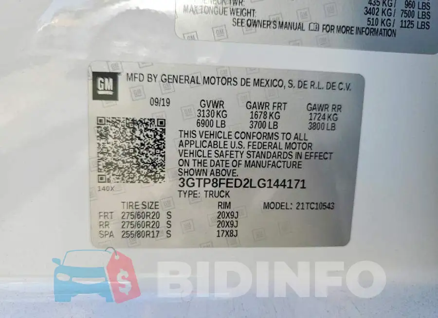 3GTP8FED2LG144171 Photo# 12