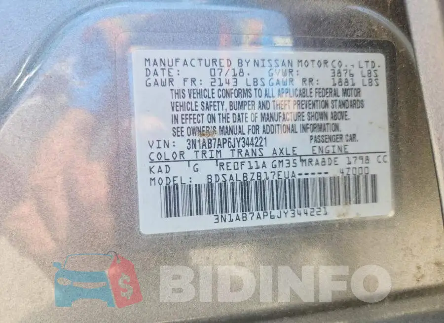 3N1AB7AP6JY344221 Photo# 12