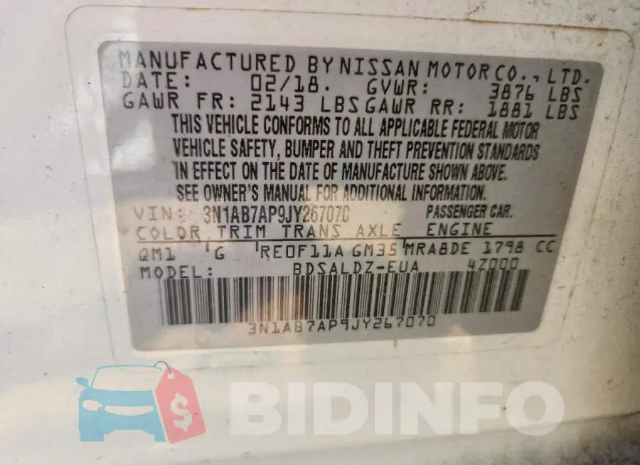 3N1AB7AP9JY267070 Photo# 13