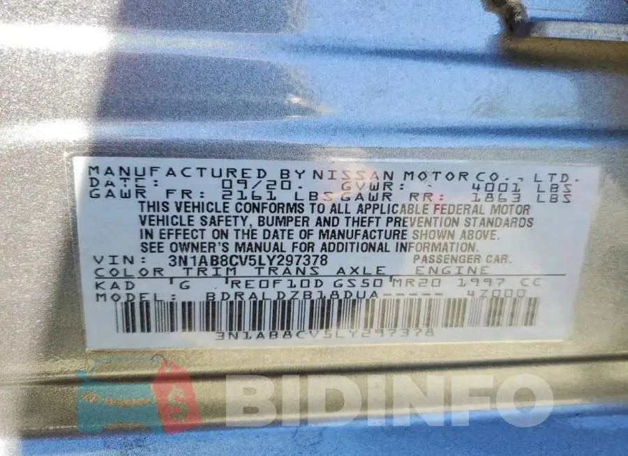 3N1AB8CV5LY297378 Photo# 13
