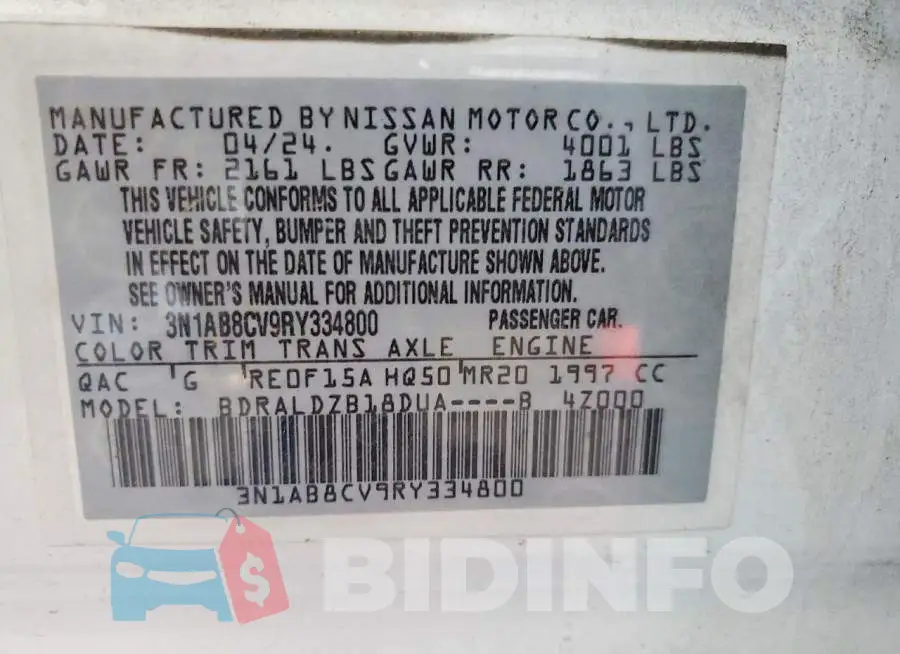 3N1AB8CV9RY334800 Photo# 12