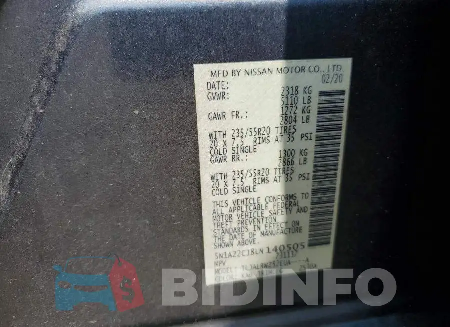 5N1AZ2CJ8LN140505 Photo# 13